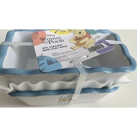 2 Pk Disney Winnie The Pooh MINI Loaf Bread Pan “Hello Spring” Piglet NEW - Picture 10 of 11